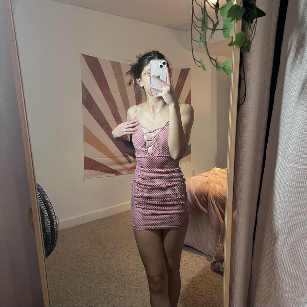 Charlotte Russe Bodycon Fishnet Mini Dress